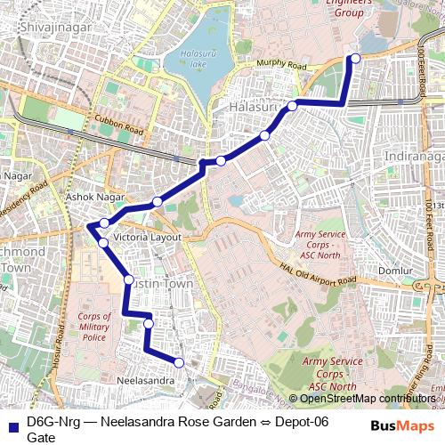 D6G-Nrg bus Line Map