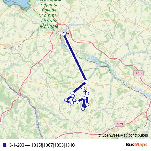 3-1-203 bus Line Map