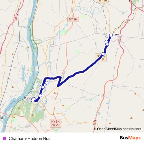 Chatham-Hudson Bus bus Line Map