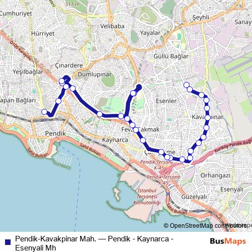 Pendik-Kavakpinar Mah. bus Line Map