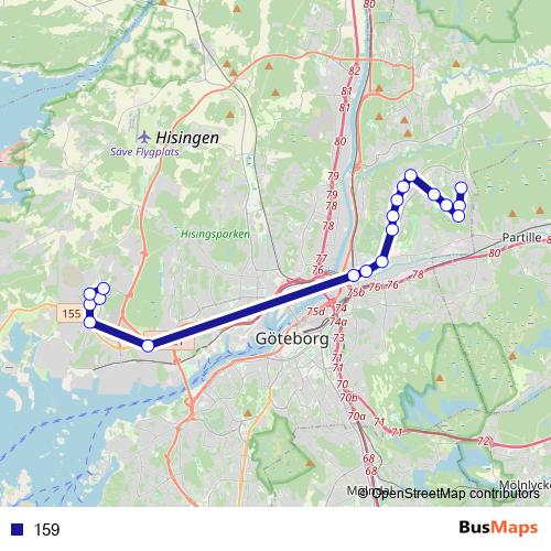 159 bus Line Map