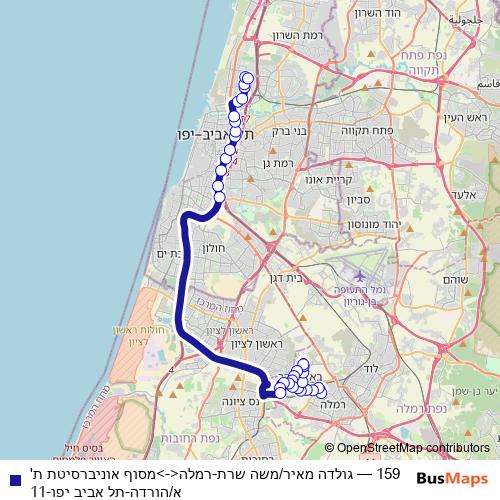 159 bus Line Map