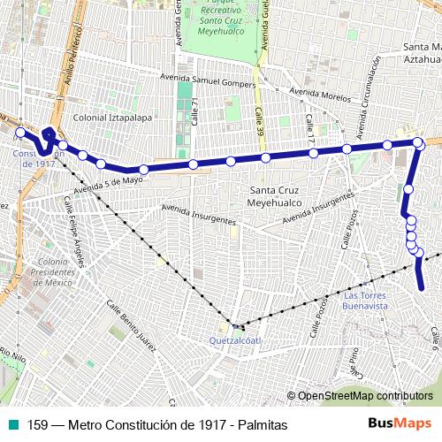 159 bus Line Map