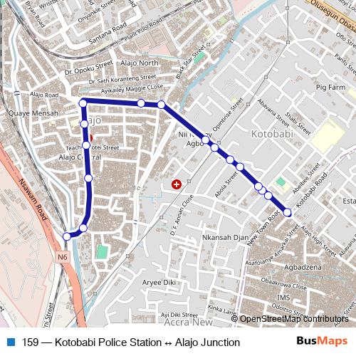 159 bus Line Map