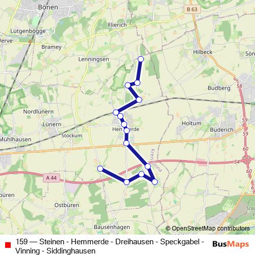 159 bus Line Map