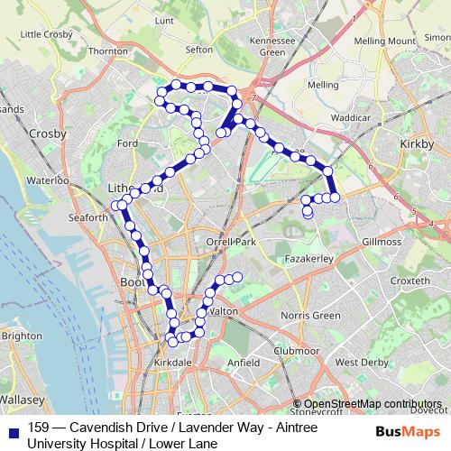 159 bus Line Map