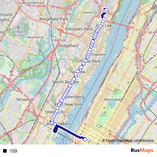 159 bus Line Map