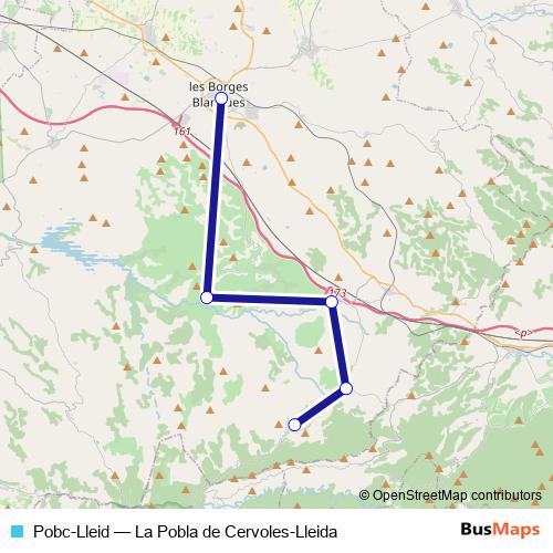 Pobc-Lleid bus Line Map