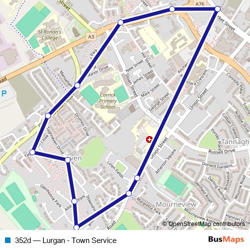 352d bus Line Map