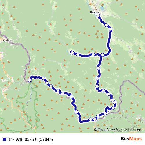 PR A18 6575 0 (57643) bus Line Map
