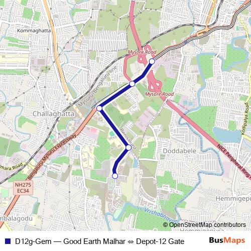 D12g-Gem bus Line Map