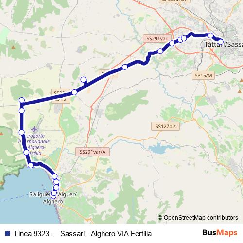 Linea 9323 bus Line Map