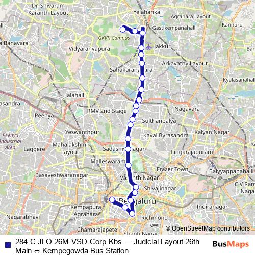 284-C JLO 26M-VSD-Corp-Kbs bus Line Map