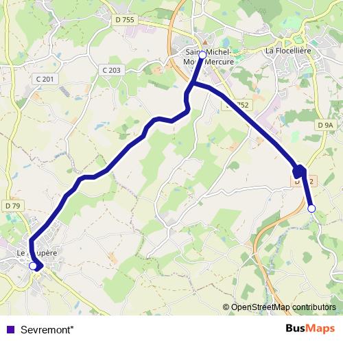 Sevremont* bus Line Map