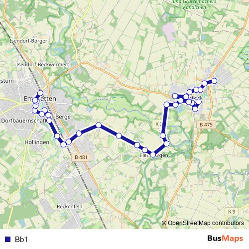 Bb1 bus Line Map