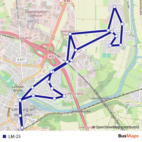 LM-23 bus Line Map