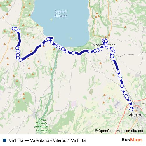 Va114a bus Line Map