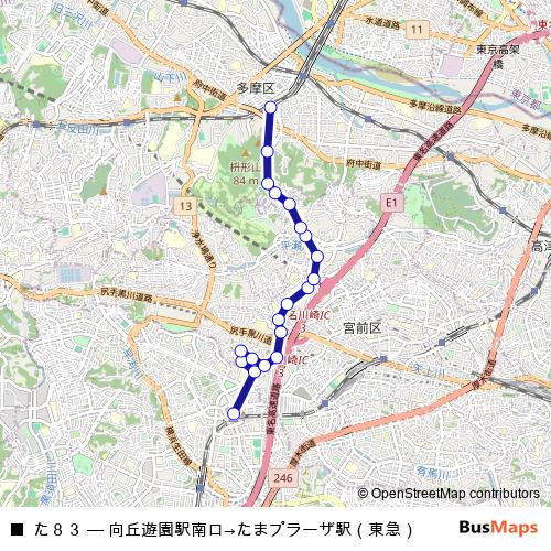 た８３ bus Line Map