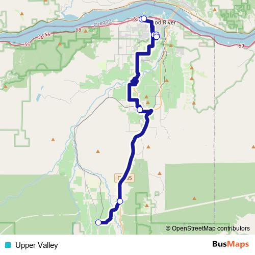 Upper Valley bus Line Map