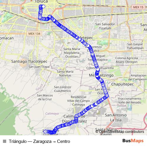 Triángulo bus Line Map