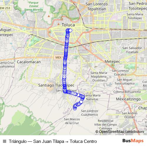 Triángulo bus Line Map
