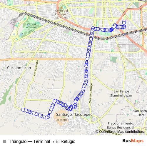Triángulo bus Line Map
