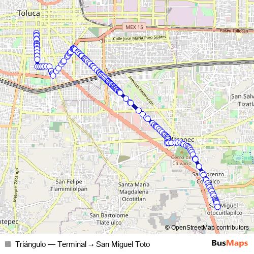 Triángulo bus Line Map
