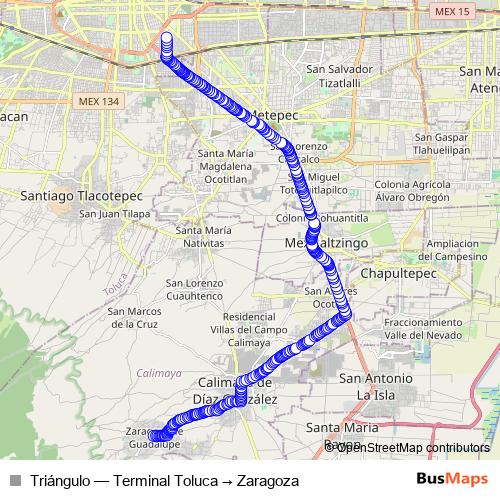 Triángulo bus Line Map