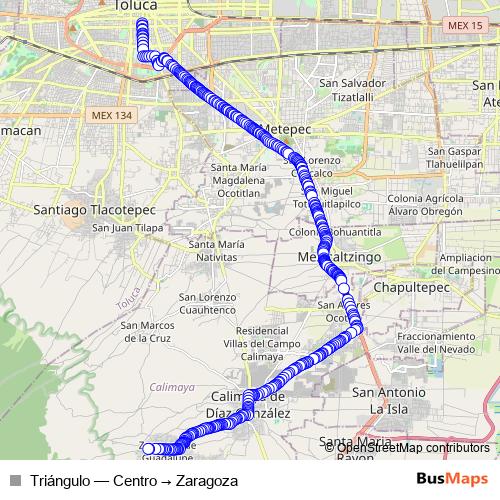 Triángulo bus Line Map