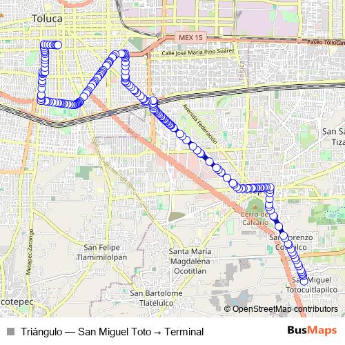 Triángulo bus Line Map