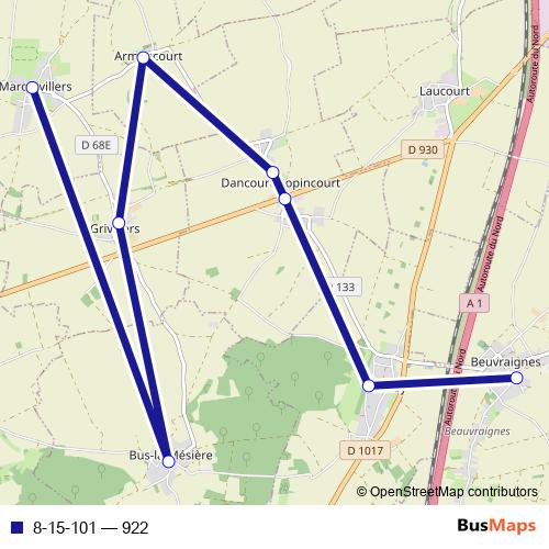 8-15-101 bus Line Map