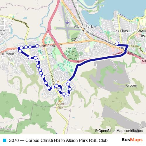 S070 bus Line Map