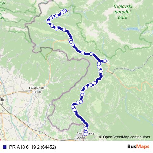PR A18 6119 2 (64452) bus Line Map