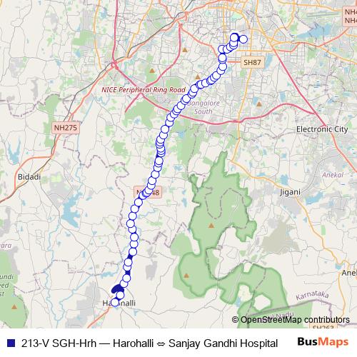 213-V SGH-Hrh bus Line Map