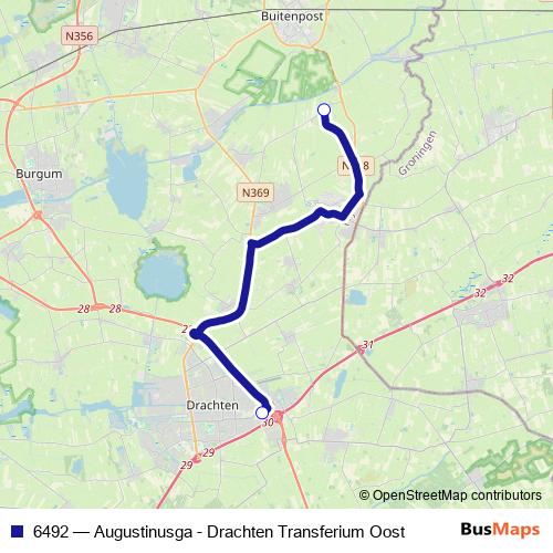 6492 bus Line Map