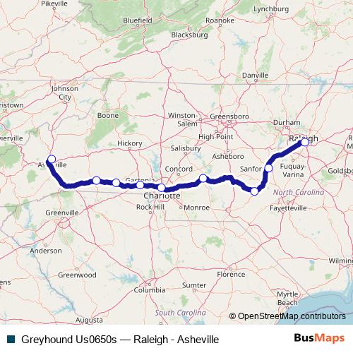 Greyhound Us0650s bus Line Map
