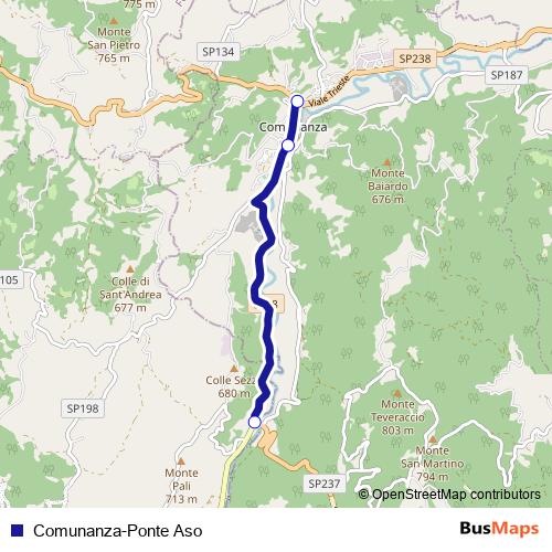 Comunanza-Ponte Aso bus Line Map