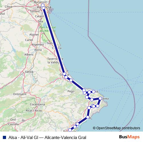 Alsa - Ali-Val Gl bus Line Map