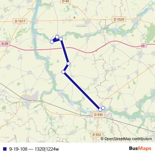 9-19-108 bus Line Map