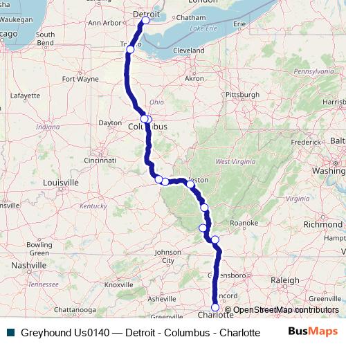 Greyhound Us0140 bus Line Map