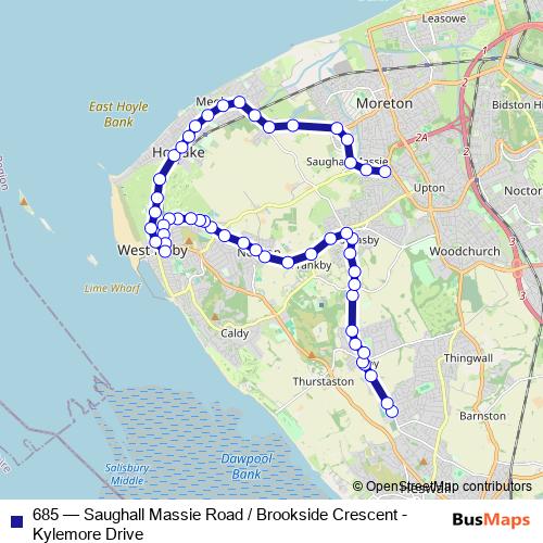 685 bus Line Map