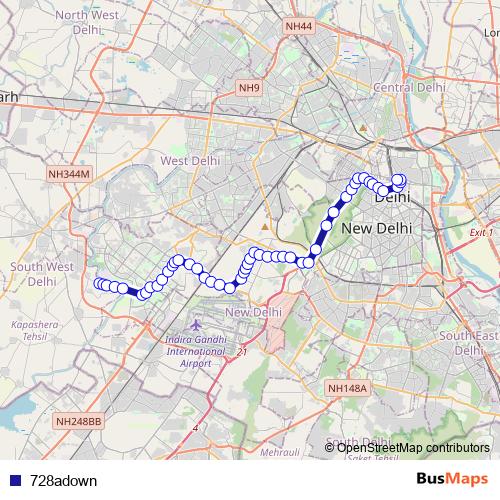 728adown bus Line Map
