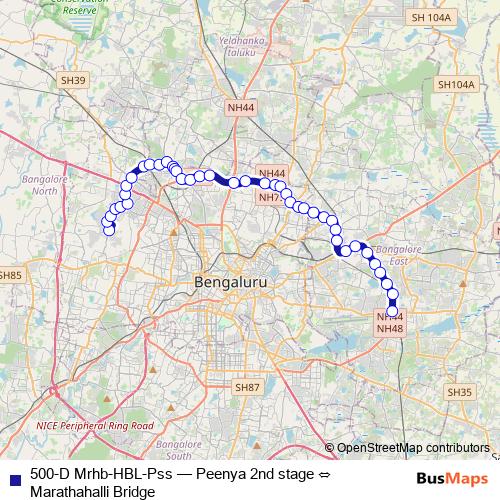 500-D Mrhb-HBL-Pss bus Line Map