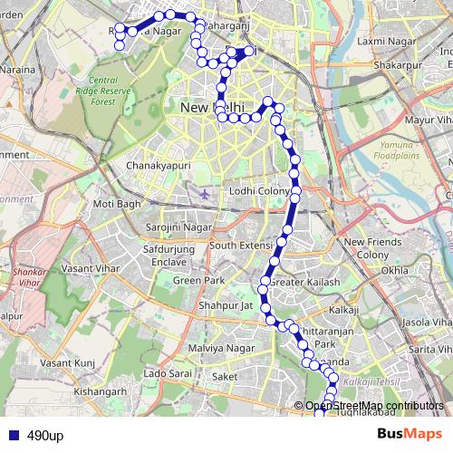 490up bus Line Map