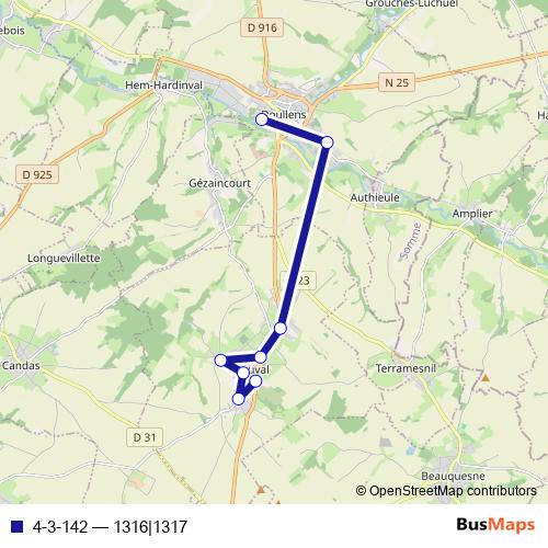 4-3-142 bus Line Map