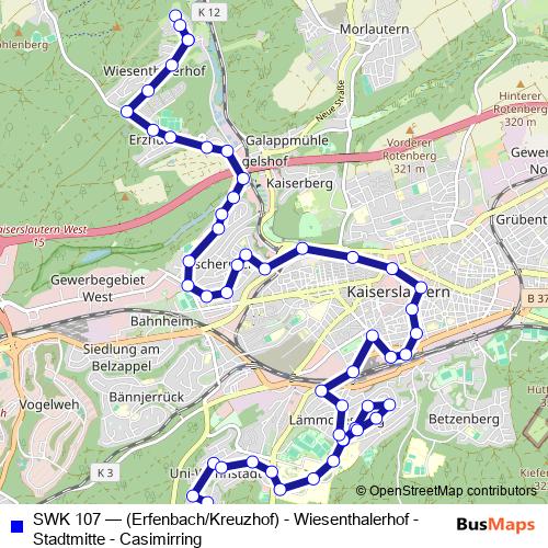 SWK 107 bus Line Map