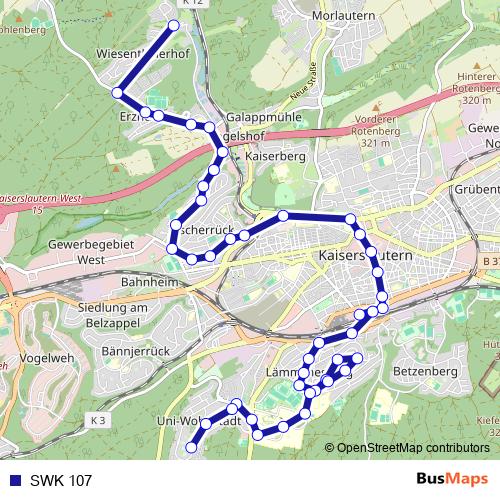 SWK 107 bus Line Map