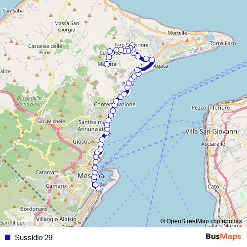 Sussidio 29 bus Line Map