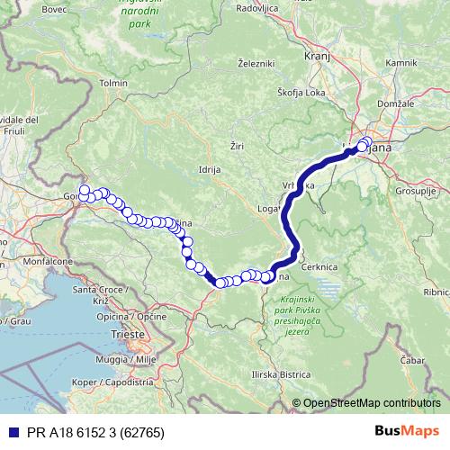 PR A18 6152 3 (62765) bus Line Map