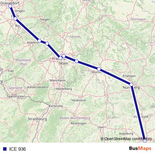 ICE 936 rail Line Map